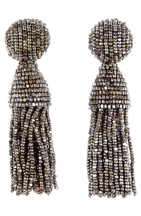 Classic Short Tassel Drop Clip Earrings