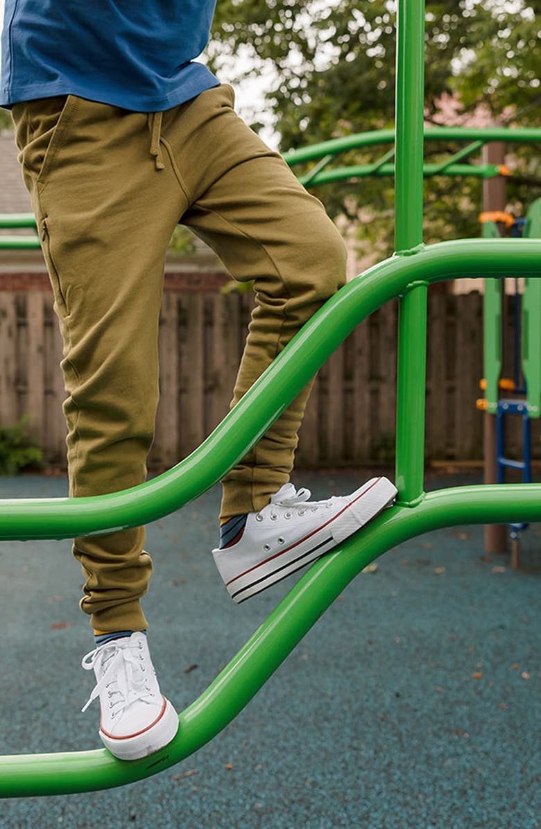 Mightly Organic Cotton Fleece Pocket Joggers, Alternate, color, Olive