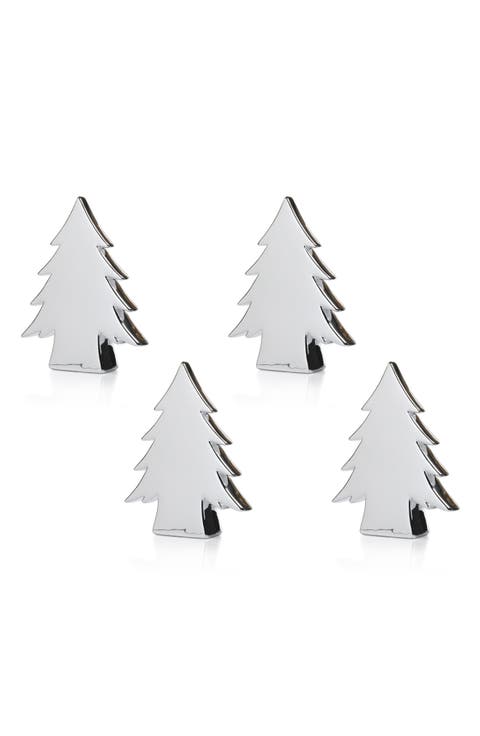 Teton Set of 4 Metallic Tree Figurines