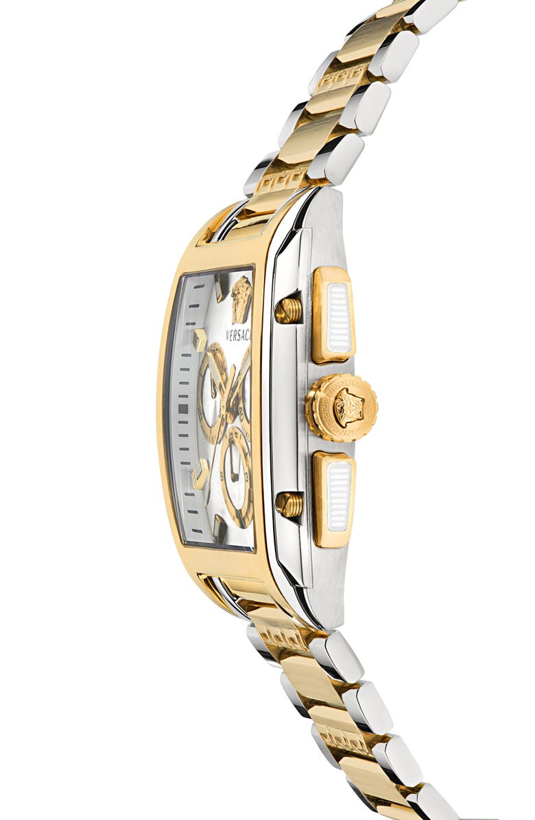 Versace Dominus Chronograph Bracelet Watch, 42mm x 50mm, Alternate, color, Two Tone