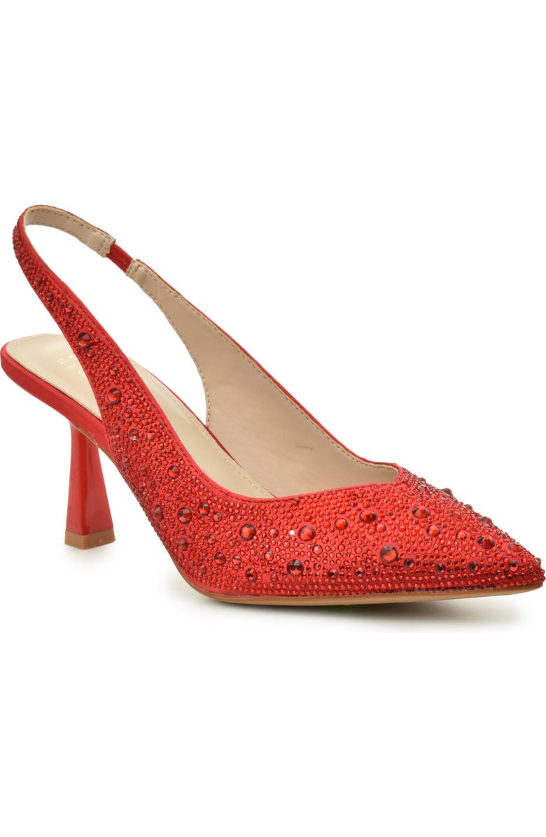 Nicole Miller Rhinestone Slingback Pump, Main, color, Red Bling