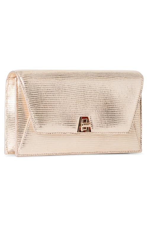 Akris Anouk Metallic Lizard Embossed Leather Crossbody Bag