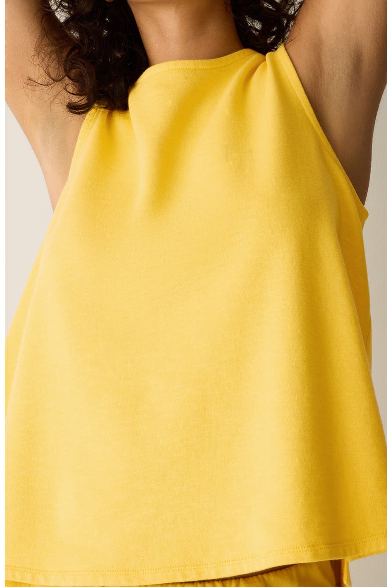 Crewneck Side Slit Organic Cotton Tank, Alternate, color, SOLEIL