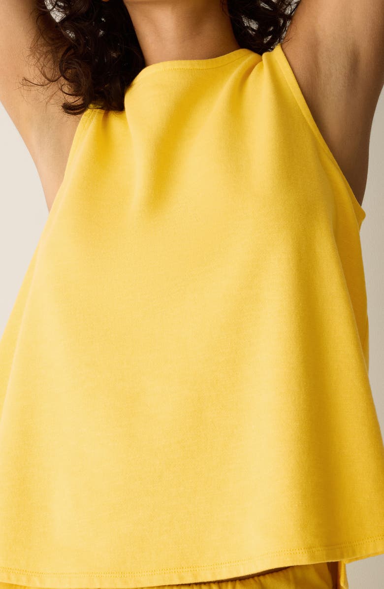 Eileen Fisher Crewneck Side Slit Organic Cotton Tank, Alternate, color, Soleil