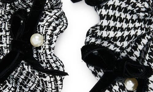 Cara Kids' Set Of 2 Imitation Pearl Scrunchies In Black