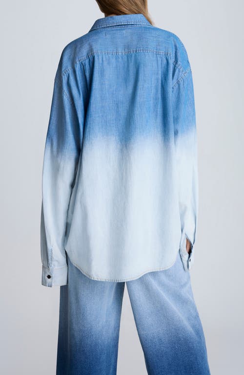 KENNETH COLE KENNETH COLE GRADIENT DYE OVERSIZE BUTTON-UP SHIRT