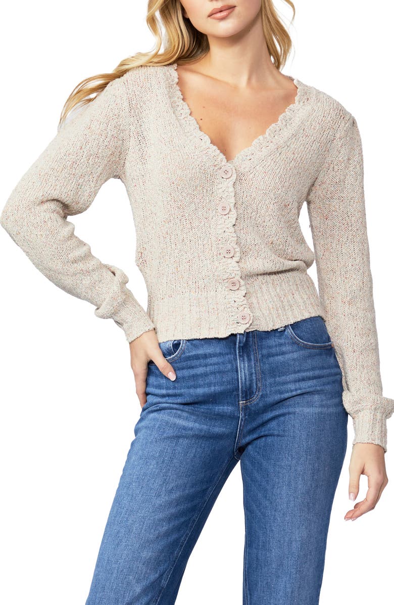 PAIGE Joyce Cotton Blend Slub Cardigan, Main, color,