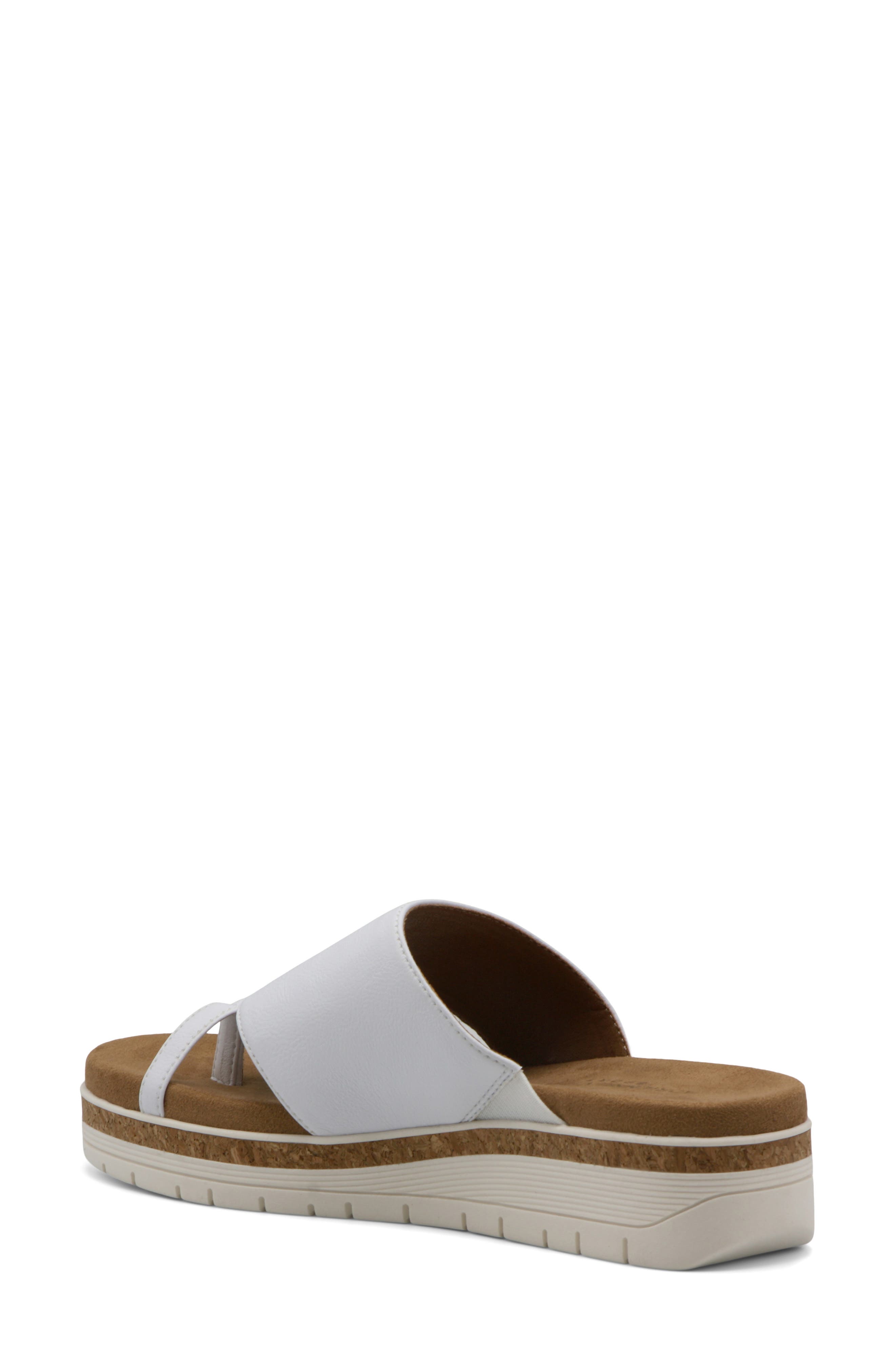 Adrienne Vittadini Playa Wedge Sandal, Alternate, color, White