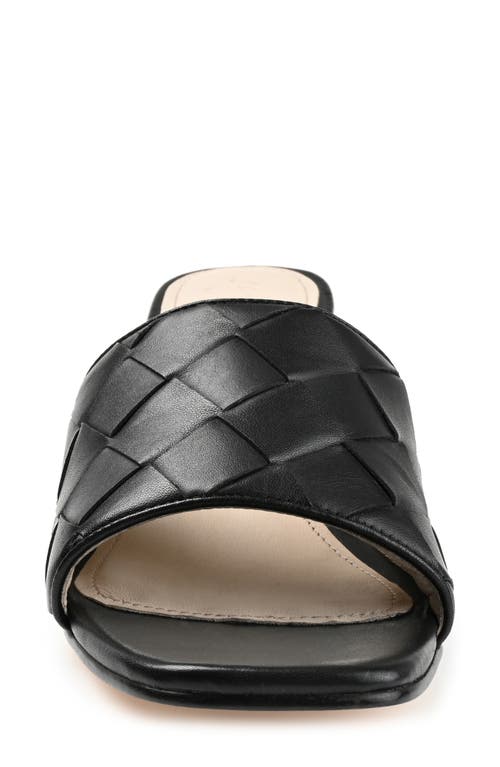 Journee Signature Kellee Woven Leather Sandal In Black