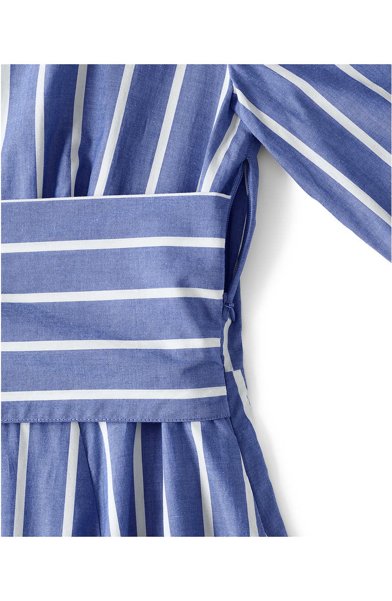 Lands' End Plus Size Poplin Midi Wrap Front Dress, Alternate, color, 