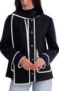 Kensie Scarf Collar Faux Wool Jacket