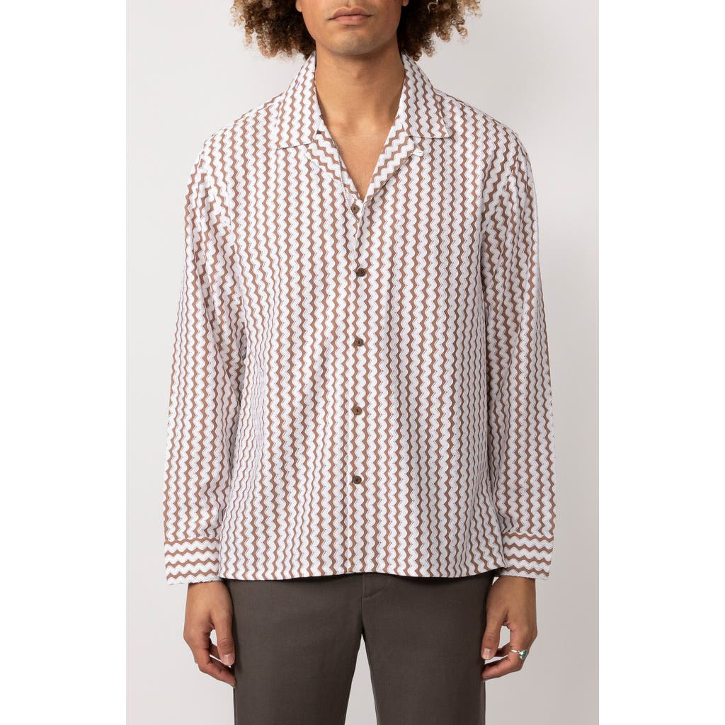 Raga Man Ekansh Rickrack Stripe Button-up Shirt In Multi