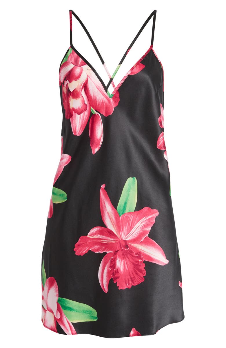 Felina Adrienne Print Satin Chemise, Alternate, color,