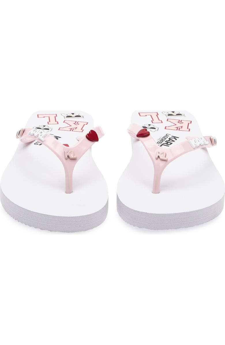 KARL LAGERFELD PARIS Zamir Flip Flop Sandal, Alternate, color, White
