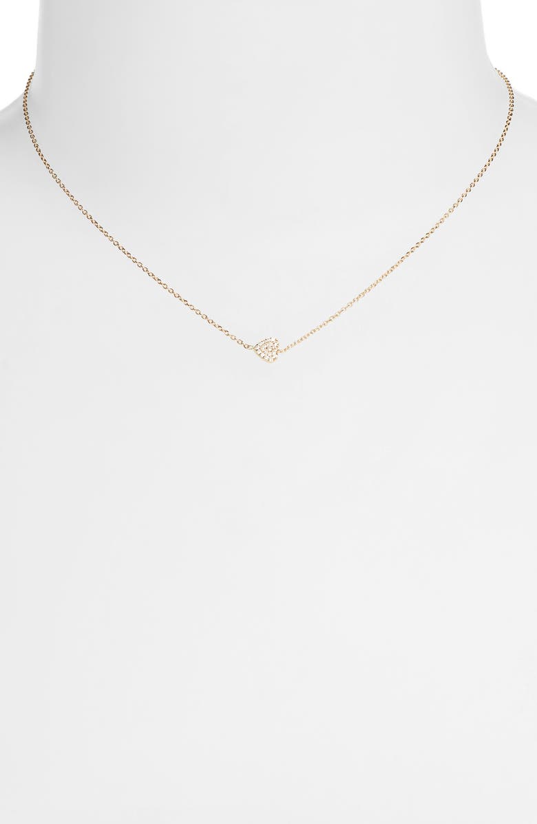 Anzie Love Letter Diamond Pavé Heart Pendant Necklace, Alternate, color, 