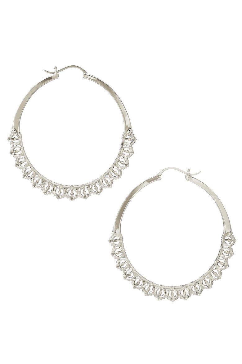 Calla Hoops, Main, color, Silver