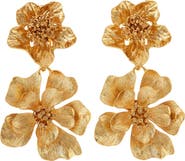 Oscar de la Renta Classic Flower Drop Clip-On Earrings