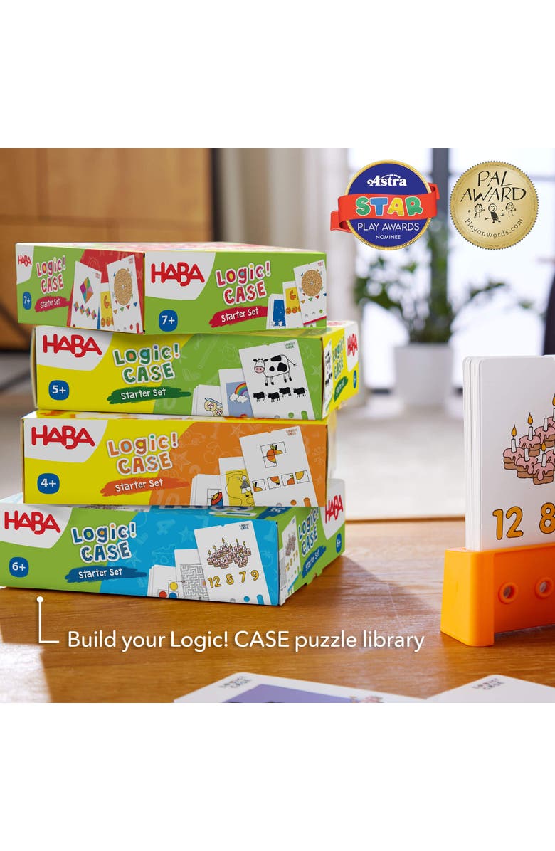 HABA Logic! CASE Starter Set - Brain Teaser Puzzles and Car Games for Kids Ages 4-8, A Handheld Game to Develop Critical Thinking for Kids, Alternate, color, Yellow Multi