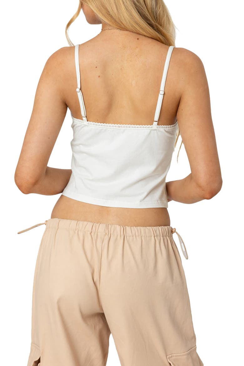 Gila Picot Trim Camisole, Alternate, color, WHITE