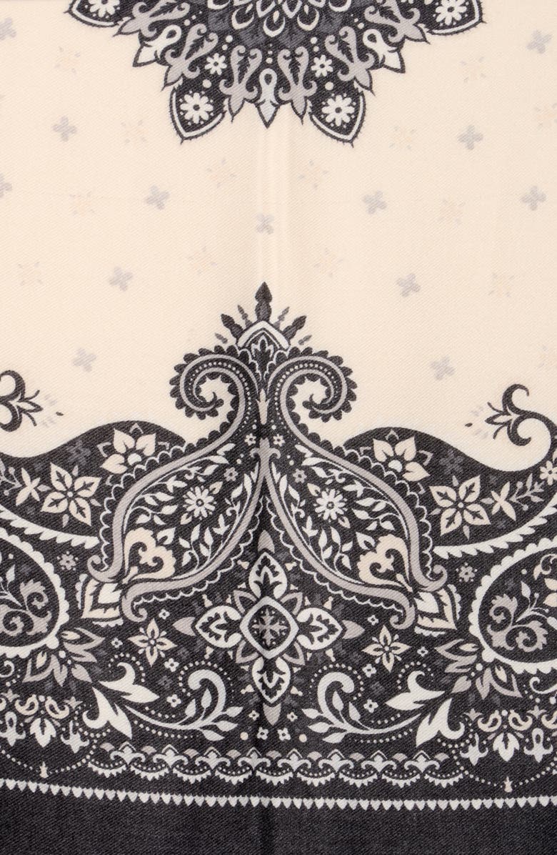Vince Camuto Medallion Square Scarf, Alternate, color, Black White