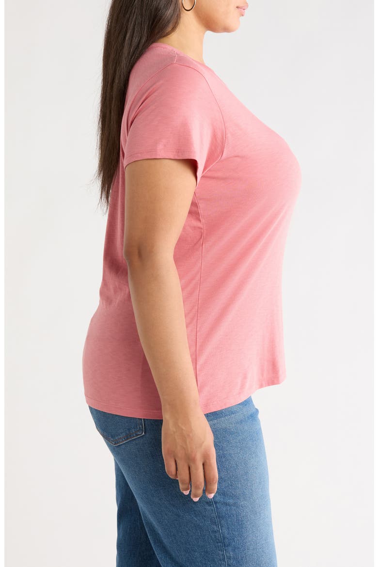 Crewneck Slub Pima Cotton T-Shirt, Alternate, color, PINK CLAY