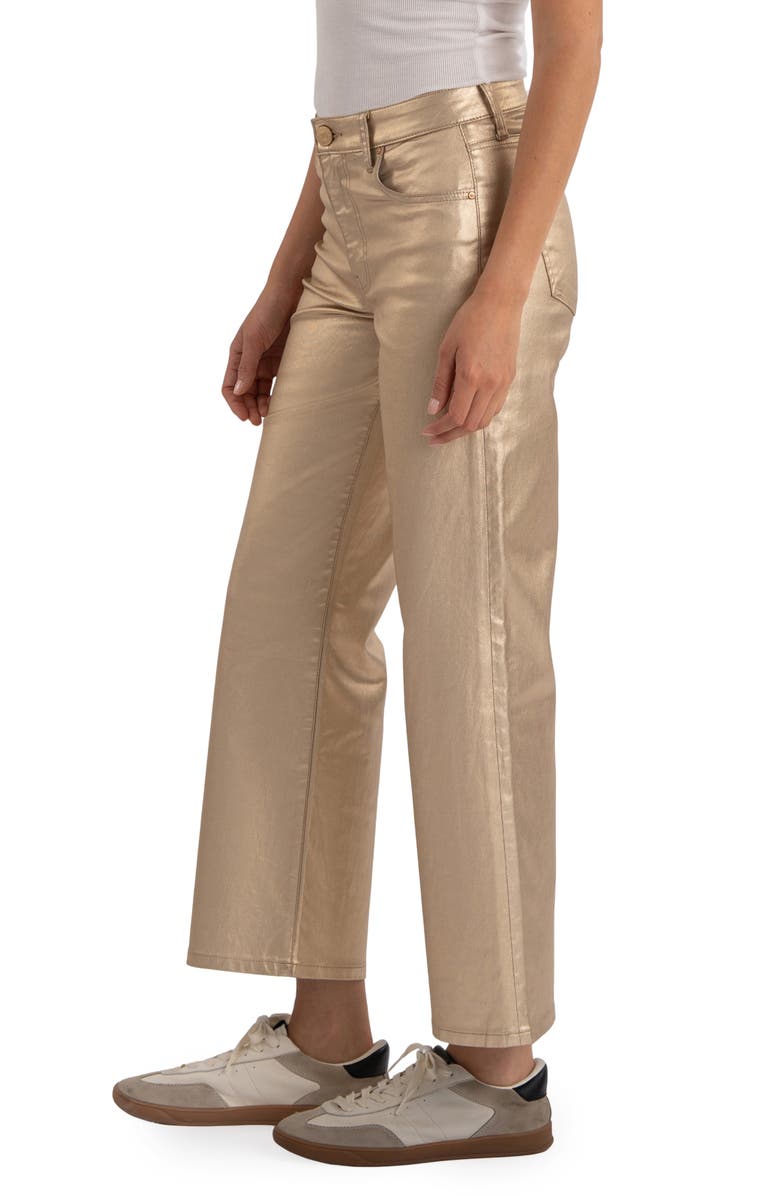 SWAT FAME High Waist Coated Ankle Wide Leg Jeans, Alternate, color, Gold