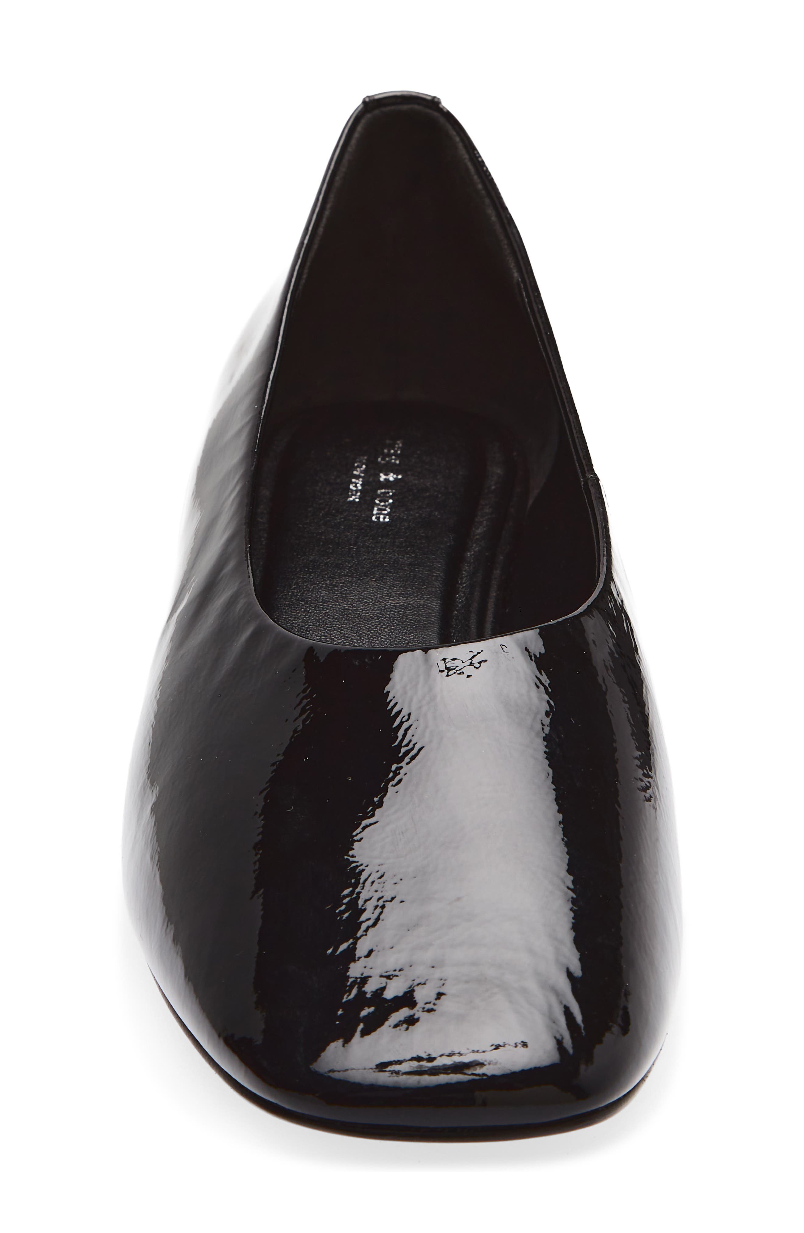Poppi Heeled Ballet Leather Pump, Alternate, color, BLACK PT