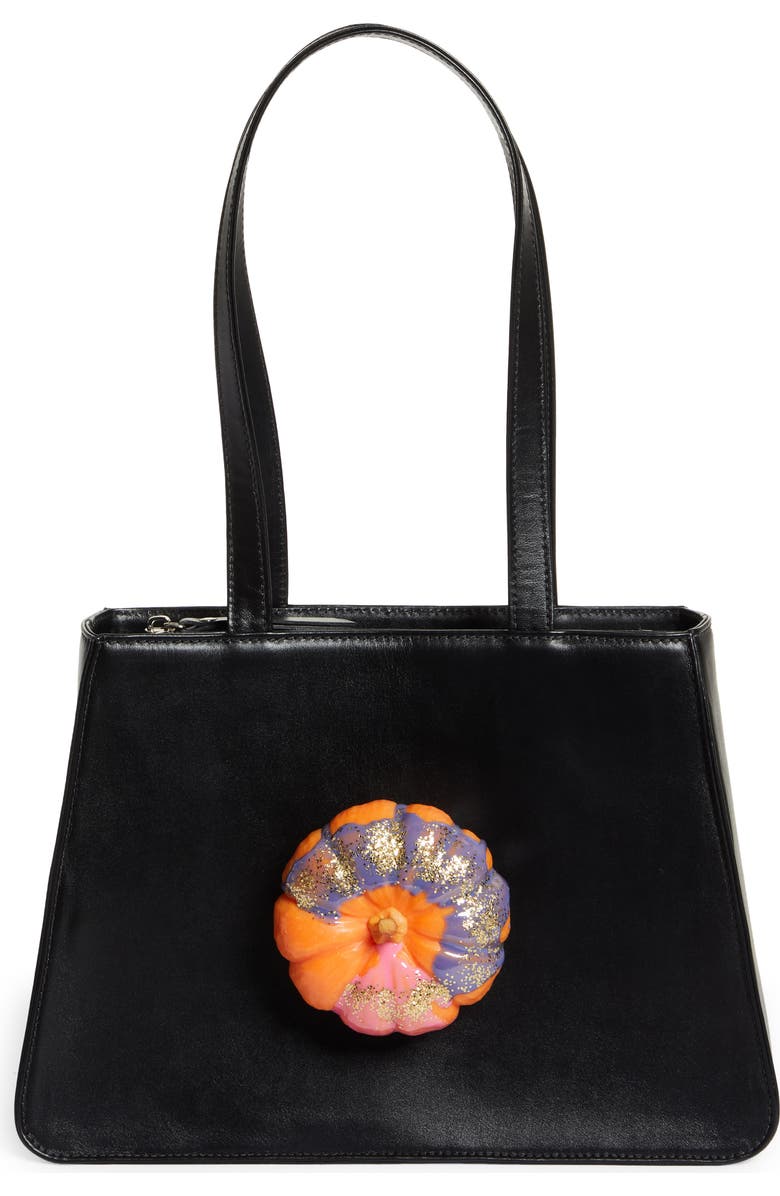 Puppets and Puppets Pumpkin Detail Leather Handbag, Main, color,