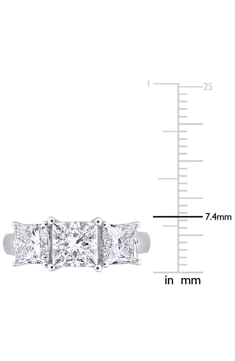 Julianna B. 3-1/2 CTW Lab-Grown Diamond Princess 3-Stone Ring, Alternate, color, White Gold