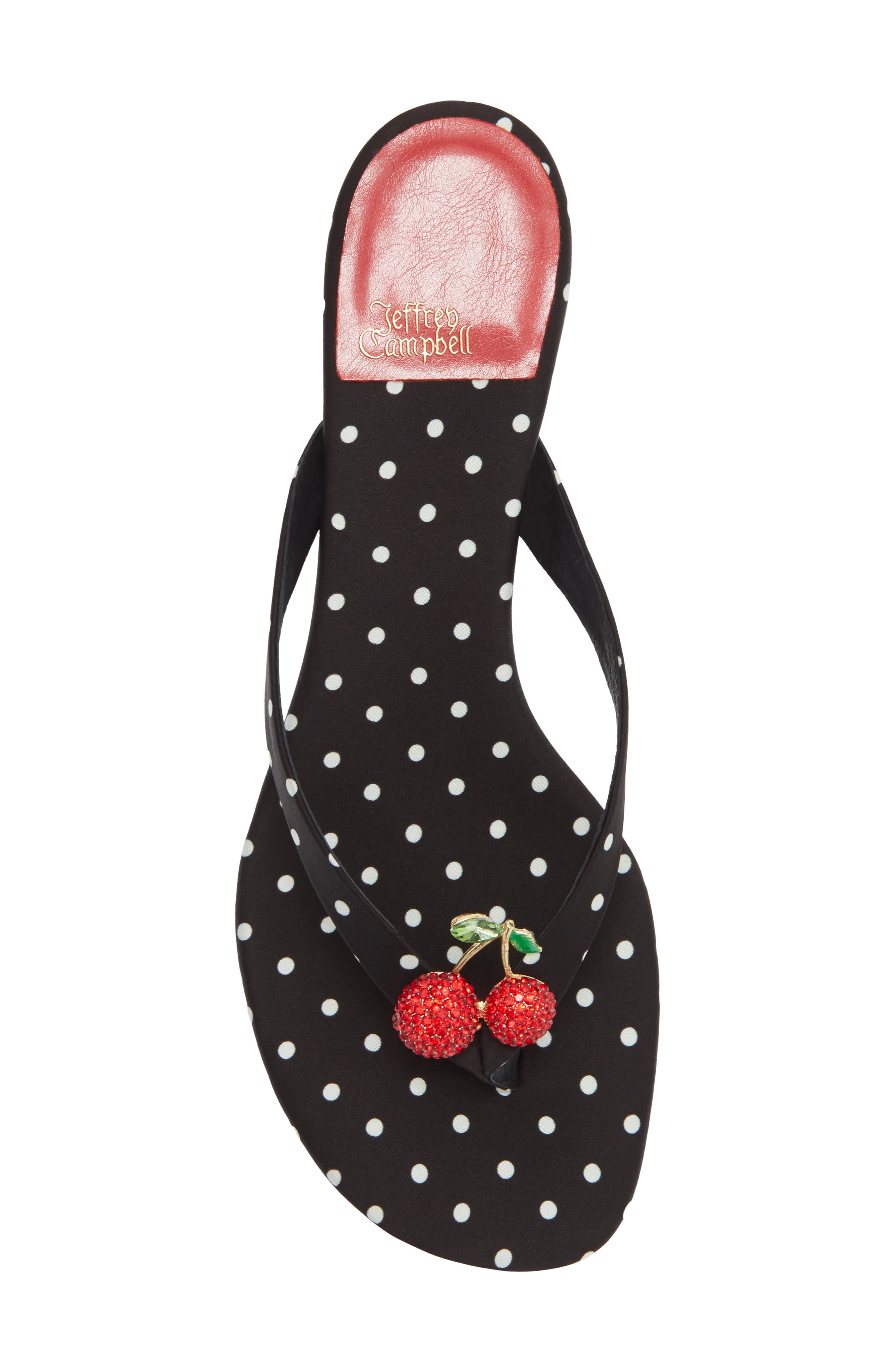 Jeffrey Campbell QT-Pie Flip Flop, Alternate, color, Black White Polka Dots