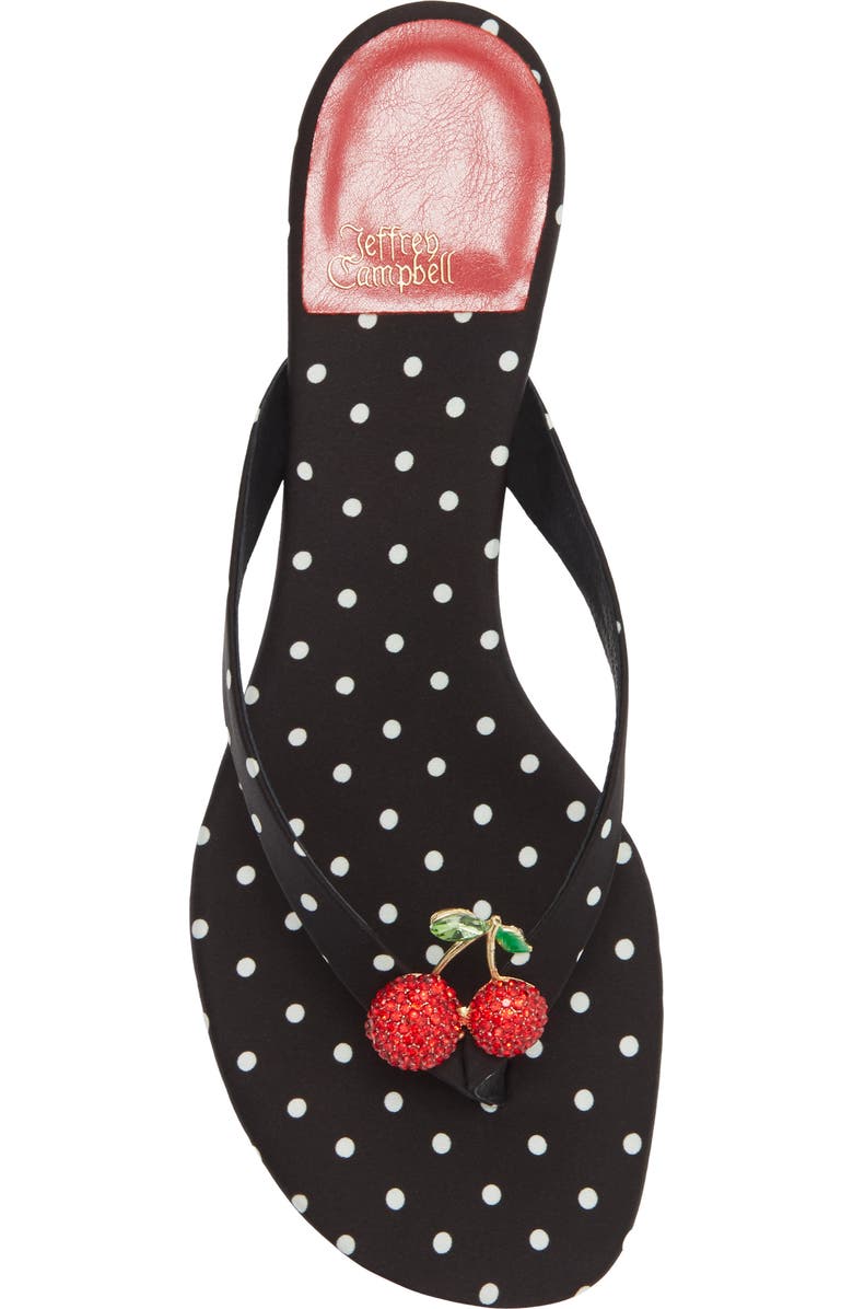 Jeffrey Campbell QT-Pie Flip Flop, Alternate, color, Black White Polka Dots