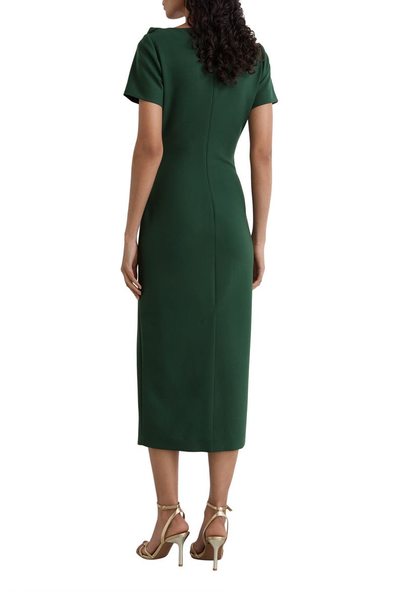 Hilary Ruched Cowl Neck Midi Dress, Alternate, color, TEAL GREEN