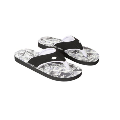 Swish Palm Print Flip Flops