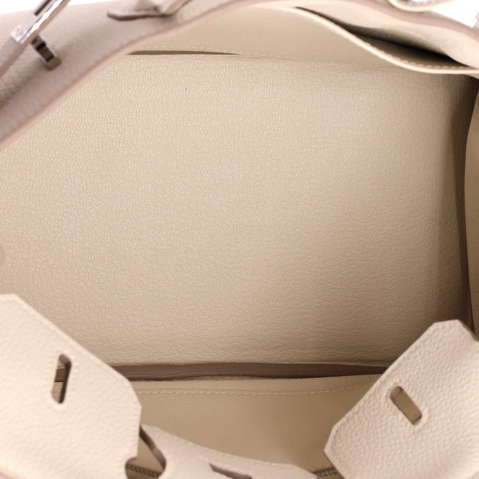 Pre-Owned Hermes Birkin Handbag Light Togo with Palladium Hardware 25, Alternate, color, Craie