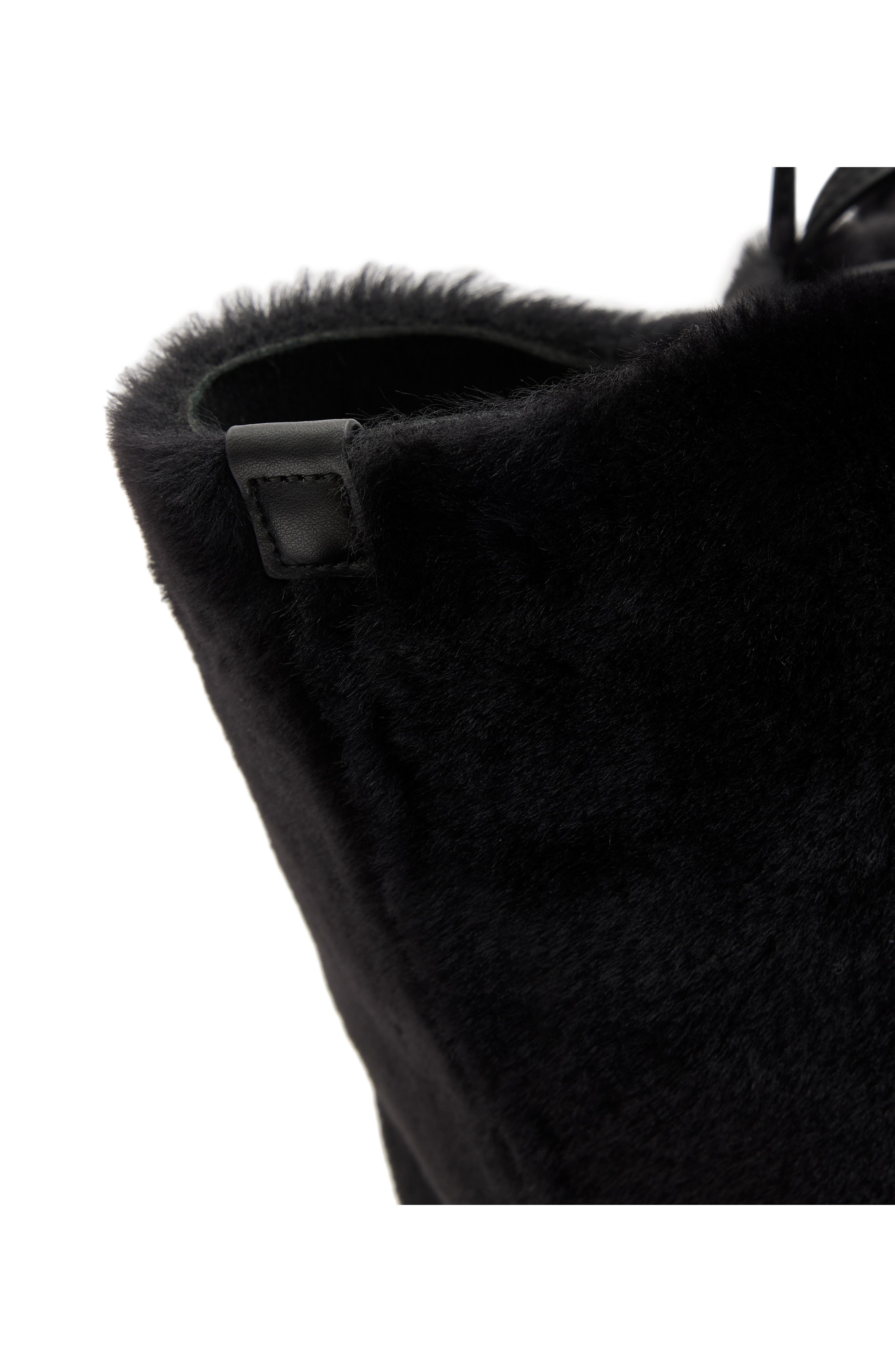 Hannah Genuine Shearling Tote, Alternate, color, BLACK