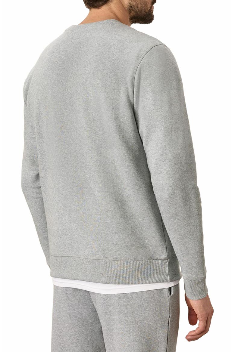 Organic Cotton Cloud Brushed Fleece Crew Sweatshirt, Alternate, color, Heather Grey