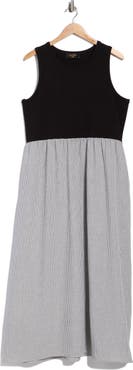 Renee C Mixed Media Midi Dress