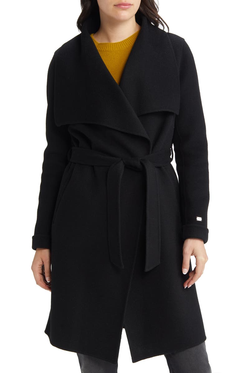 Soia & Kyo Belted Wool Blend Wrap Coat, Main, color, 