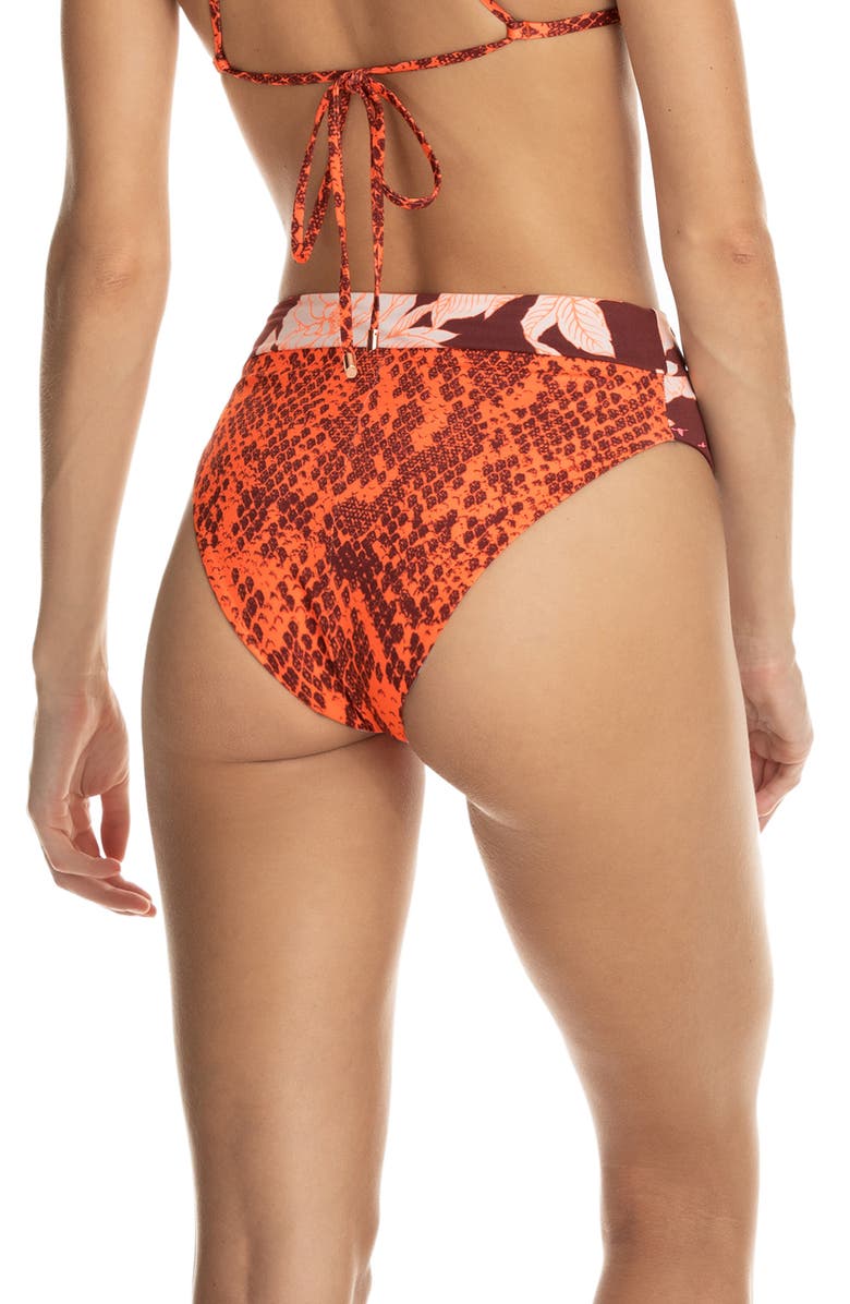 Maaji Snake Charmer Suzy Q High Waist Reversible Bikini Bottoms, Alternate, color, 