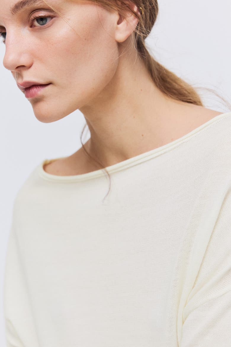 Fine-knit One-shoulder Top, Alternate, color, Cream
