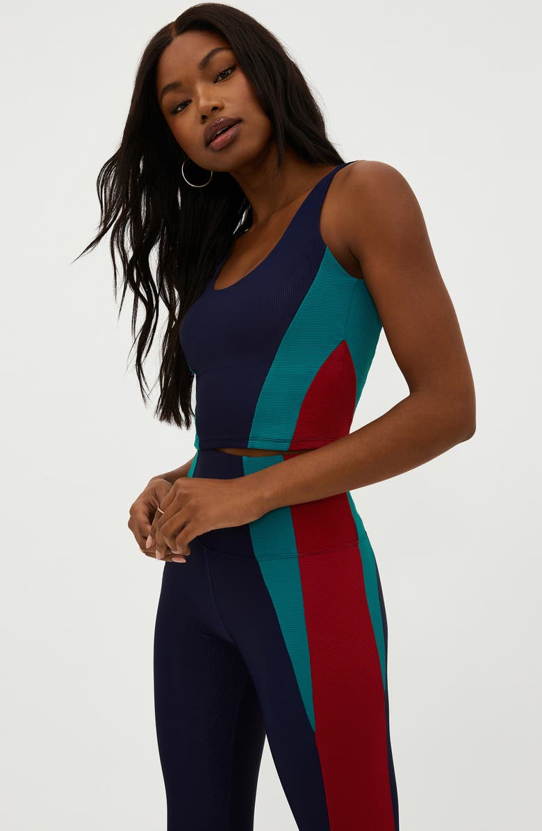 Beach Riot Grayson Rib Colorblock Crop Tank, Alternate, color, 