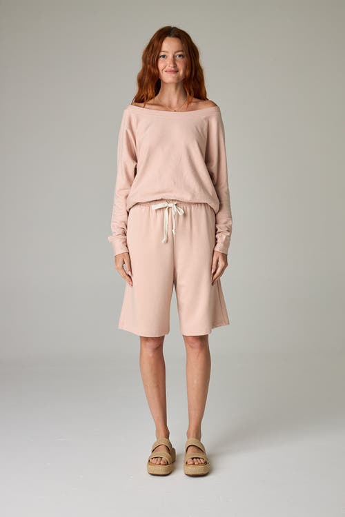 Eavolu Baikal Eco-luxe Fleece Bermuda Short In Pink