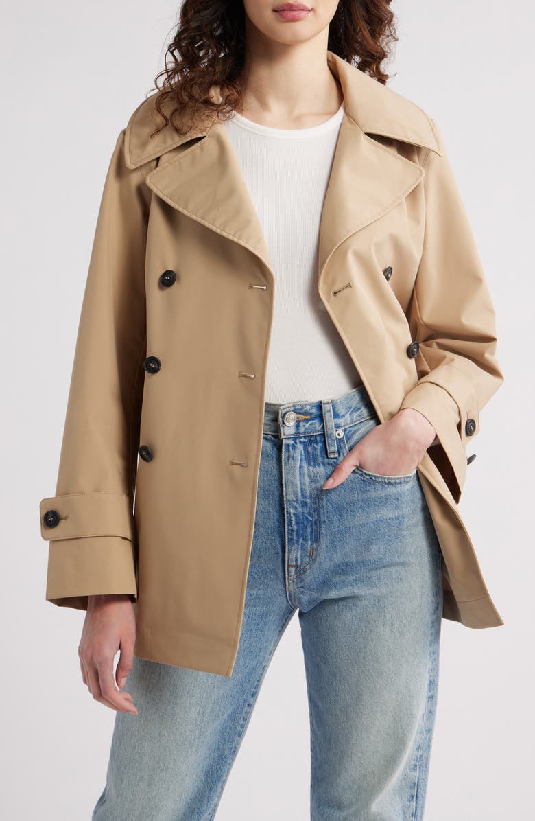 Save The Duck Sofi Water Resistant Trench Coat, Alternate, color, Stardust Beige