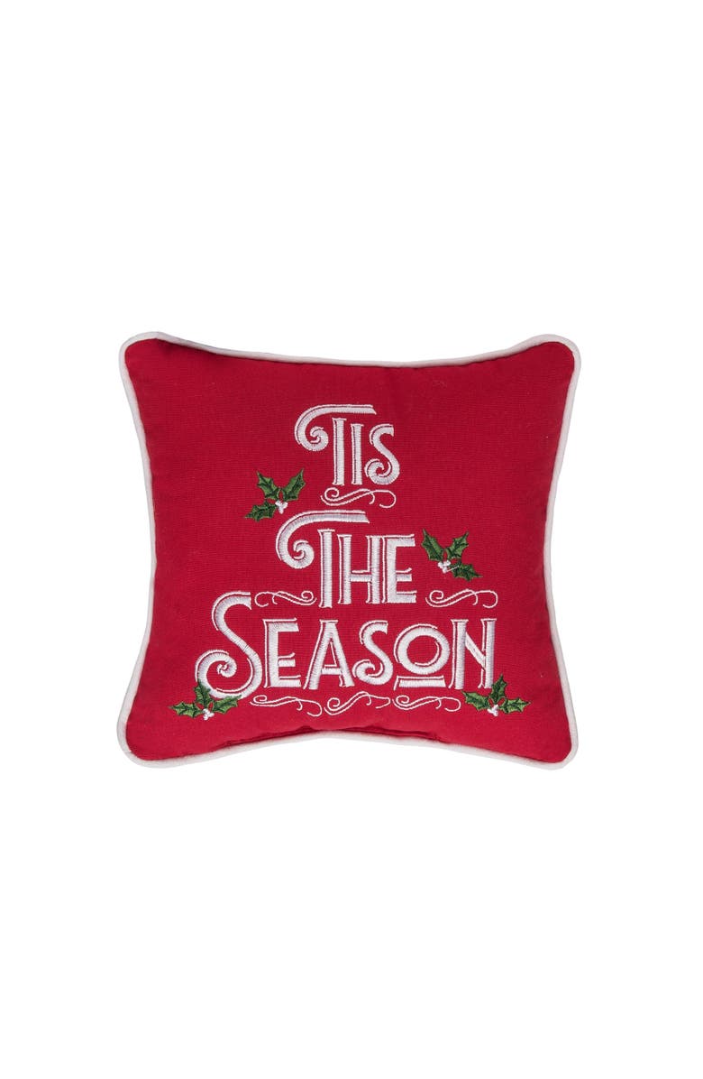 C&F Home Tis The Season Christmas Throw Pillow, 10" x 10", Main, color, Red