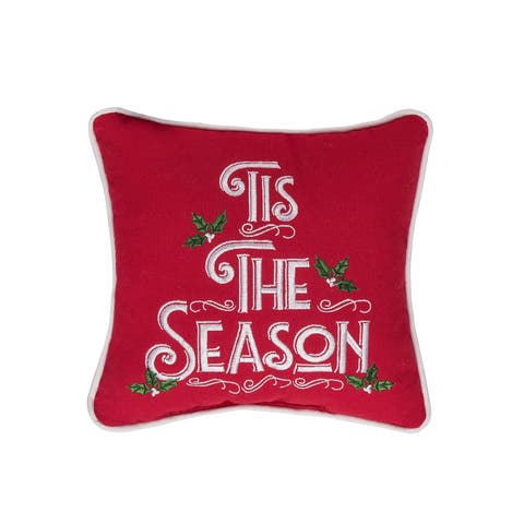 Tis The Season Christmas Throw Pillow, 10" x 10"