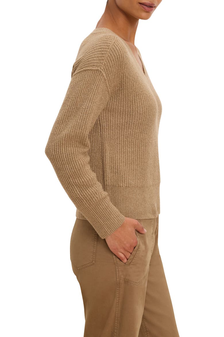 Cozy Cottage V-Neck Sweater, Alternate, color, OAK