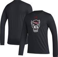 adidas Men's adidas Black NC State Wolfpack Primary Locker Logo Pre-Game Long Sleeve T-Shirt