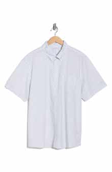 Brooks Brothers Sport Fit Geometric Print Short Sleeve Cotton Button-Down Shirt