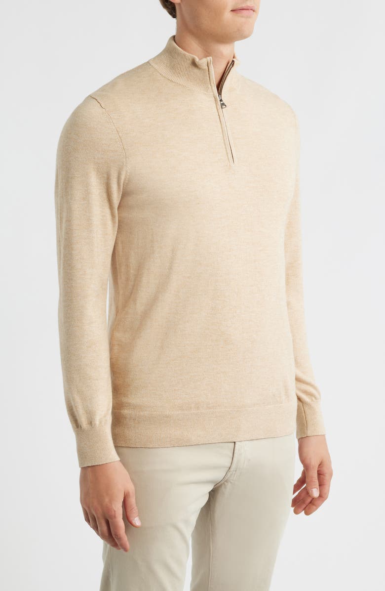 Mizzen+Main Heritage Quarter Zip Sweater, Alternate, color, Khaki Heather