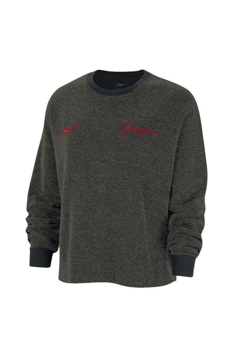 Nike Women's Nike Black Georgia Bulldogs Yoga Script Pullover Sweatshirt, Alternate, color, Black